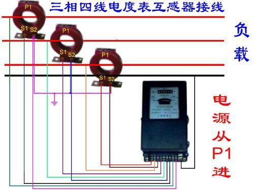 三相四線電表加互感器實物接線圖